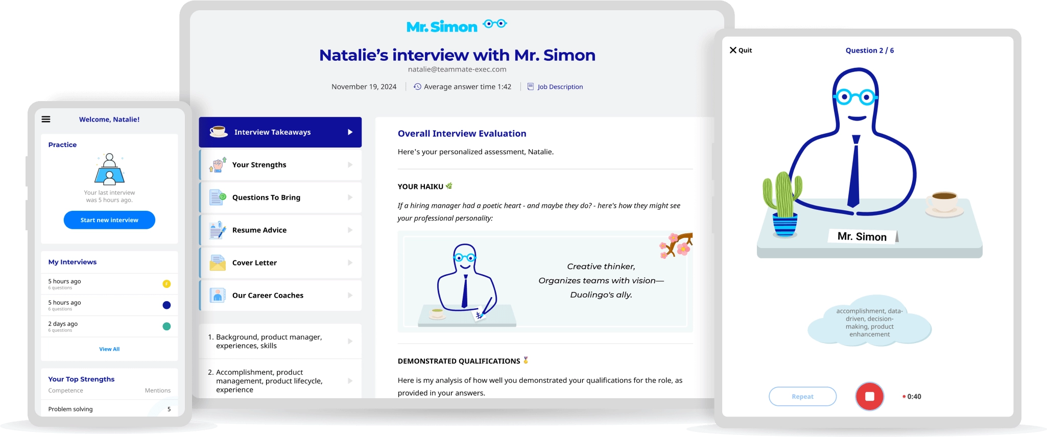 Example: Mr. Simon — AI career coach