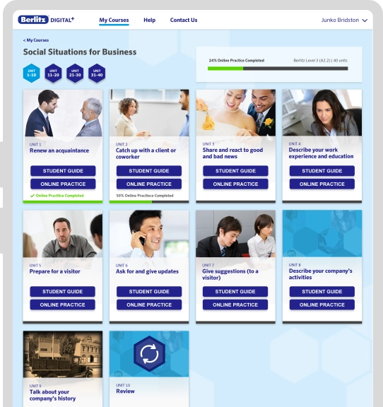 Example: ​Berlitz Digital, an EdTech platform for personalized language learning